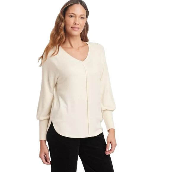 Women's Long Sleeve Knit Top - Knox Rose | Color Cream | US sz. XS - Picture 1 of 4